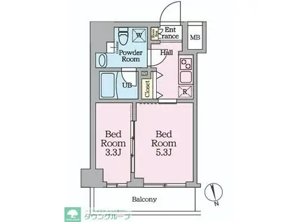 HYS桜橋MIRAIS(2K/3階)の間取り写真