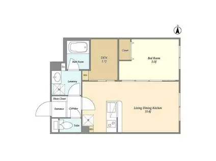 ウェルスクエアイズム下北沢ウエスト(1SLDK/3階)の間取り写真