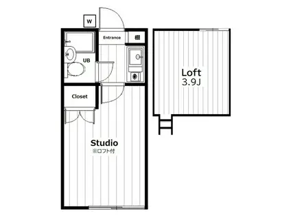 カルタス21戸田第5(1K/1階)の間取り写真