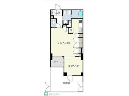 ブレシア西府レジデンス(1LDK/1階)の間取り写真