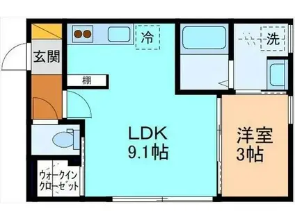 サン・ステージ今泉A棟(1LDK/2階)の間取り写真