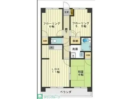 INOVE武蔵砂川(3LDK/5階)の間取り写真