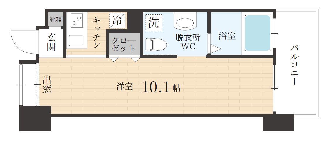 ルネッサンス21赤坂けやき通(ワンルーム/13階)の間取り写真
