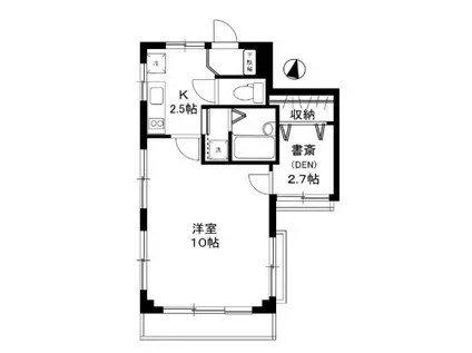 アンカンシェル松島(1SK/2階)の間取り写真