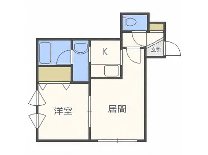 エルフィーノ(1LDK/2階)の間取り写真