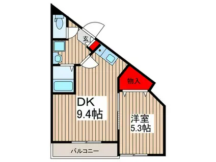 アトーレ芝(1DK/2階)の間取り写真
