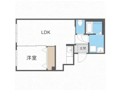 CRETE白石(1LDK/1階)の間取り写真