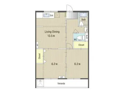 U・TOPIA 43A(2LDK/2階)の間取り写真