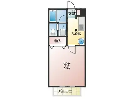 EXCEED GRACIA(1K/2階)の間取り写真