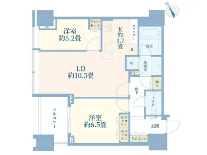 シティタワー麻布十番(2LDK/26階)の間取り写真