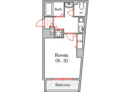 プレサンス難波OCAT前(1K/7階)の間取り写真