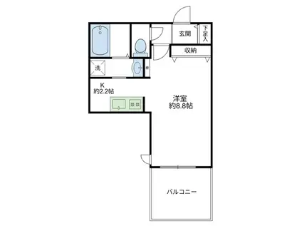 PALM SPRINGS 下丸子(1K/4階)の間取り写真