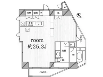 コートモデリア広尾 6階(ワンルーム/6階)の間取り写真