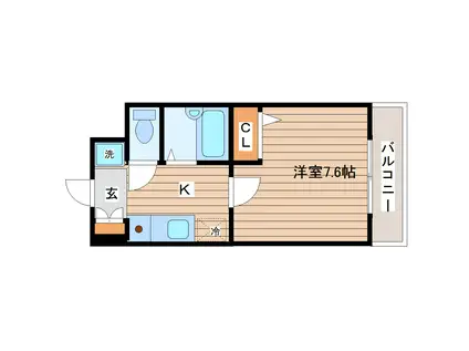 パレス仙台(1K/2階)の間取り写真