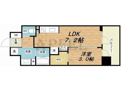 アーバネックス新町(1DK/5階)の間取り写真