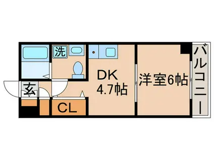 ジュエル金町(1DK/3階)の間取り写真