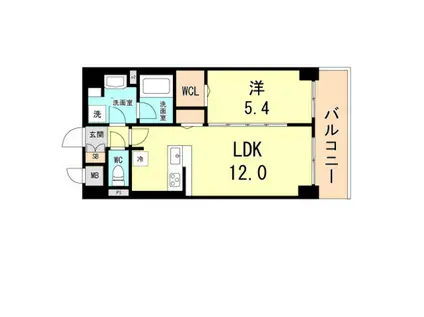 CHERIR六甲道(1LDK/3階)の間取り写真