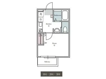 OP-TION GION(1K/1階)の間取り写真