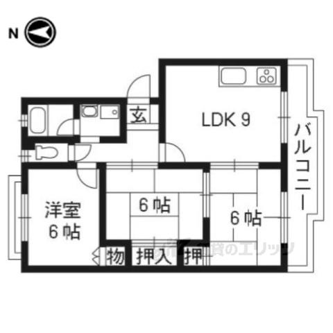 ハイツナカムラⅡ(3LDK/1階)の間取り写真