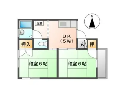 メゾンタケダ(2DK/2階)の間取り写真