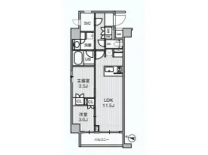 アリビス綾瀬(2LDK/4階)の間取り写真