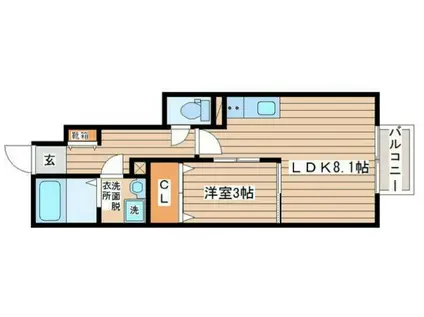 LARIMAR(1LDK/1階)の間取り写真