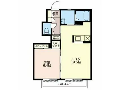 エスポワール(1LDK/1階)の間取り写真