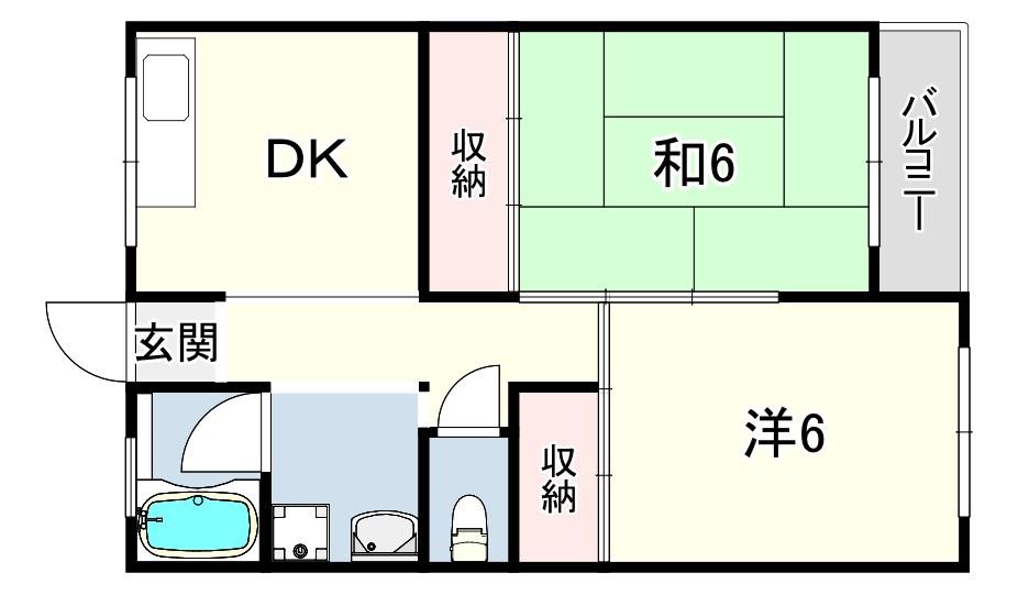 松ノ前ビル(2DK/3階)の間取り写真