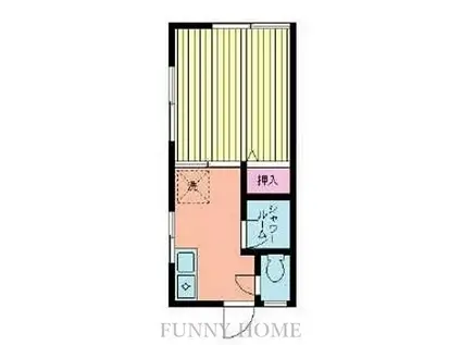 ベジコート明大前(1K/2階)の間取り写真