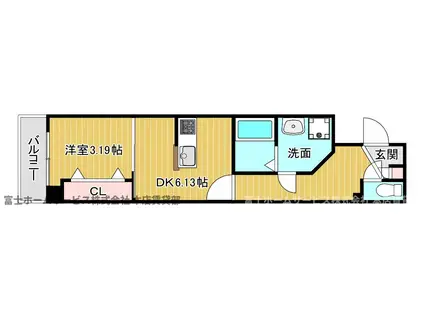 グランツあびこ(1DK/4階)の間取り写真