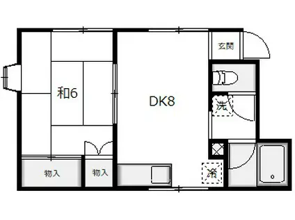 シティインしのだ(1DK/2階)の間取り写真