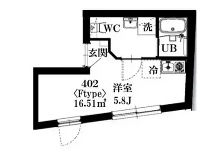 シャッツクヴェレ高円寺北(ワンルーム/4階)の間取り写真