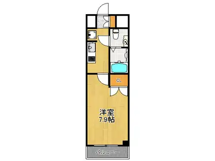 K・S元住吉(1K/9階)の間取り写真