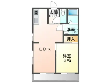 ベルハイム(1LDK/4階)の間取り写真