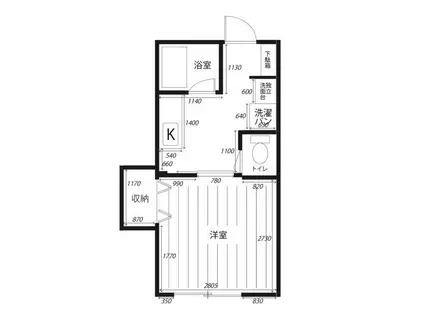 新幸グリーンハイツ(1K/1階)の間取り写真