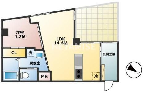 RE BIRTH道の尾(1LDK/2階)の間取り写真