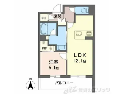 パルコートII(1LDK/3階)の間取り写真