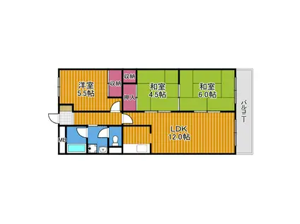 グランドメゾン津々山台(3LDK/3階)の間取り写真