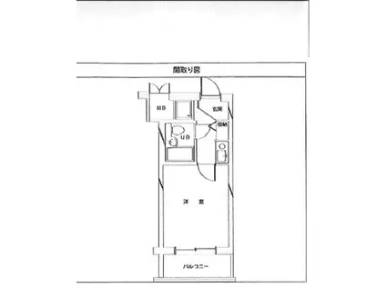 ライオンズテラス武蔵小金井(1K/3階)の間取り写真