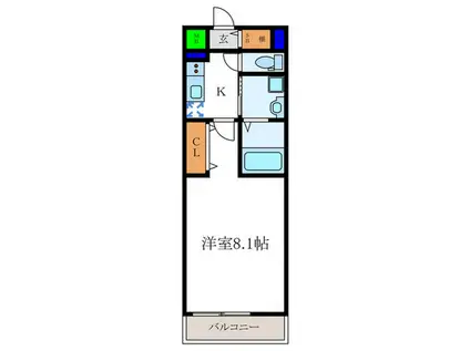 ベラジオ雅び京都洛北ガーデン(1K/3階)の間取り写真