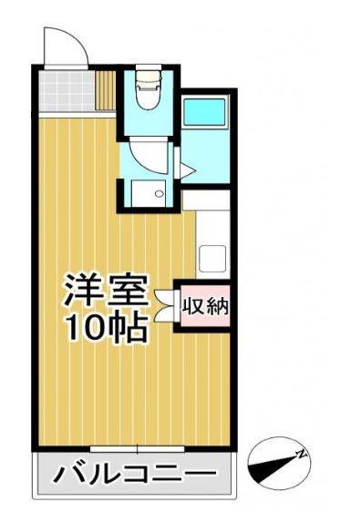 グレースマンション櫛原(ワンルーム/3階)の間取り写真