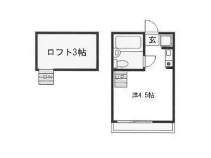 マザーグース(ワンルーム/2階)の間取り写真