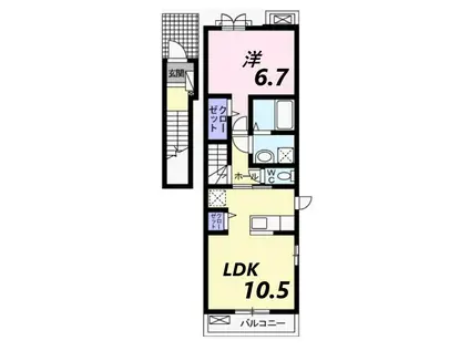 サン ツインズ A(1LDK/2階)の間取り写真