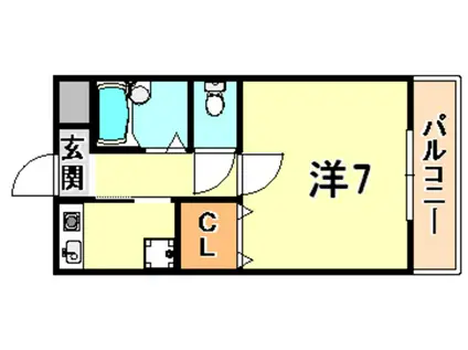 アビテ六甲(1K/2階)の間取り写真