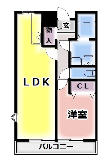グレイス(1LDK/2階)の間取り写真