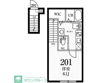 ミハス明大前(1K/2階)の間取り写真