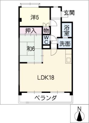 ステージ21(2LDK/2階)の間取り写真