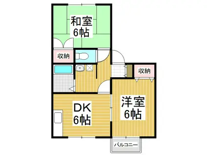 セジュール上條(2DK/2階)の間取り写真
