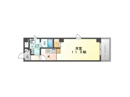 THE BLACK FORT(1K/5階)の間取り写真