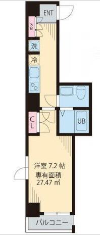 LUXE YOTSUYA(1K/7階)の間取り写真